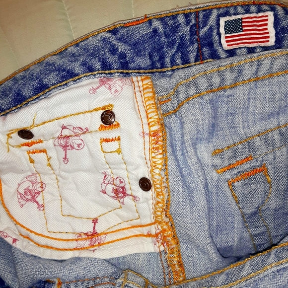 True Religion "Destroyed" Style with Orange & Yellow Stitching "Joey Jean" - Picture 10 of 14